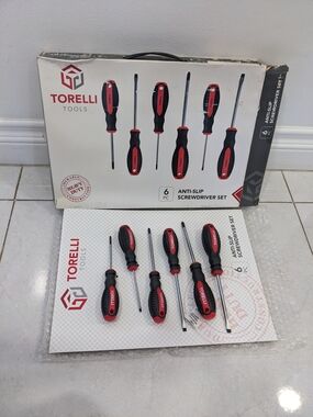 Torelli Tools 6-Piece Anti-Slip Screwdriver Set - Black & Red